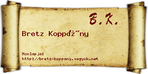 Bretz Koppány névjegykártya